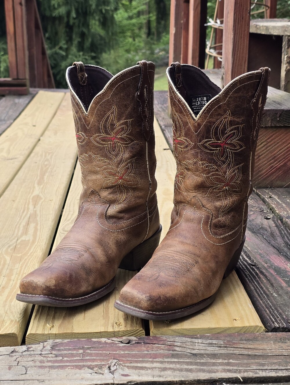 Justin Womens Cadee Western Leather Boots, Jungle Tan, Sz 10.5B Festival/Concert